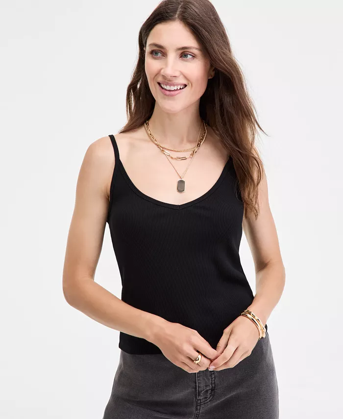 Женская полосатая майка с V-образным вырезом On 34th, черный
Женская полосатая майка с V-образным вырезом On 34th, черный