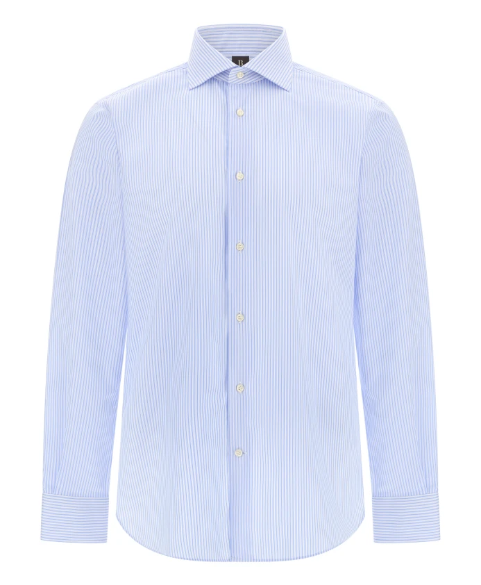Хлопковая рубашка в полоску стандартного кроя Boggi Milano, синий
Хлопковая рубашка в полоску стандартного кроя Boggi Milano, синий
