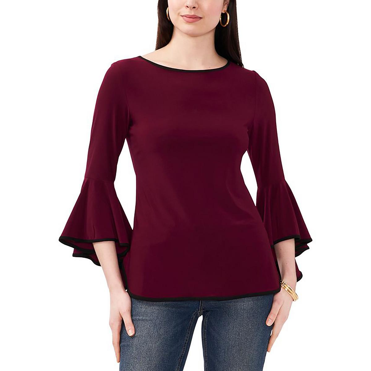 Женская блузка с контрастной отделкой и рукавами-колокол Sam & Jess, цвет mulberry 
Женская блузка с контрастной отделкой и рукавами-колокол Sam & Jess, цвет mulberry