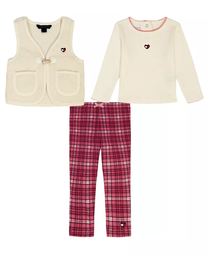 Комплект для девочек из 3 предметов: футболка-поло, жилет и леггинсы Tommy Hilfiger, мультиколор
Комплект для девочек из 3 предметов: футболка-поло, жилет и леггинсы Tommy Hilfiger, мультиколор