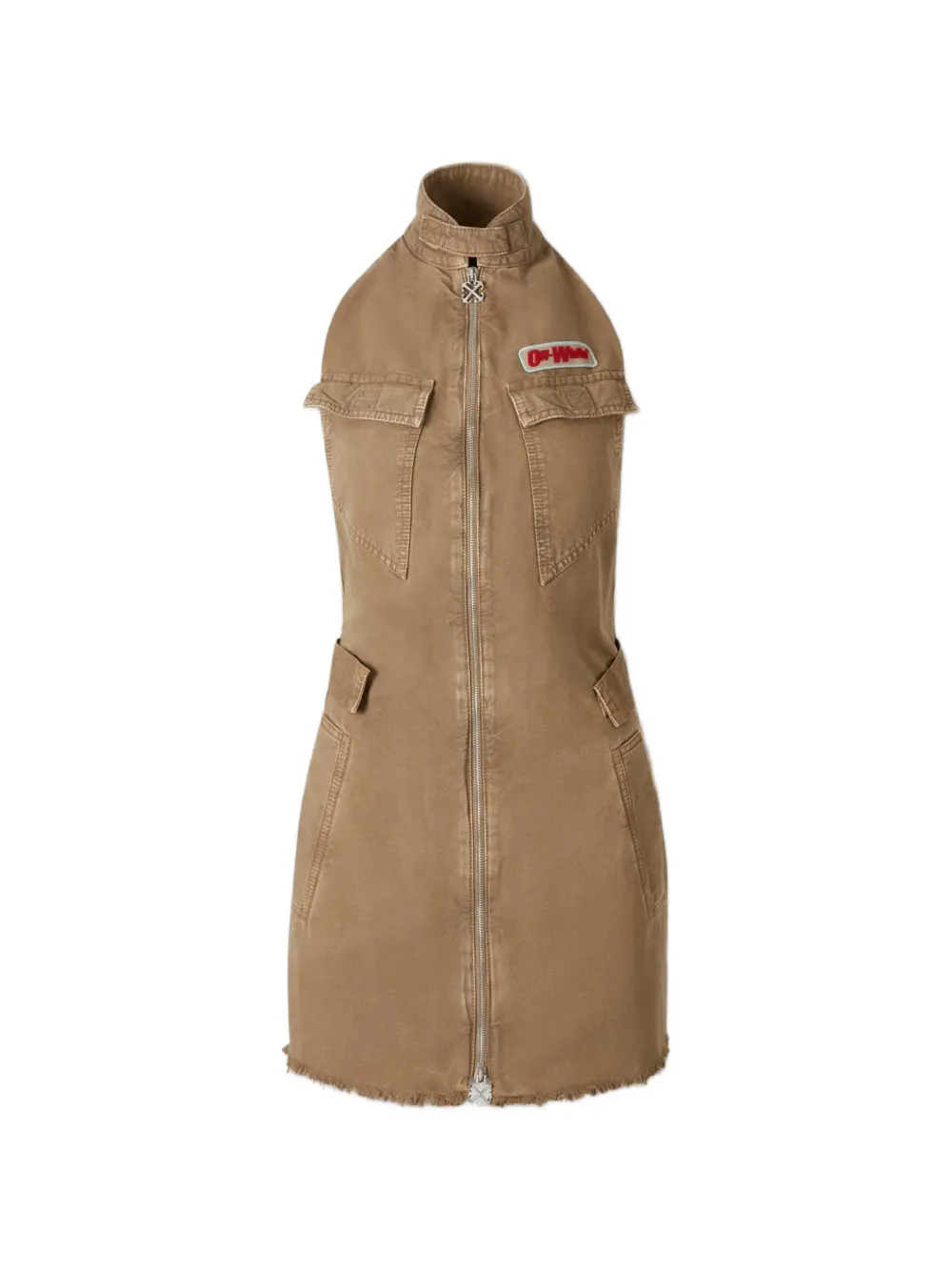 Платье на молнии с необработанным краем Off-White, коричневый
Платье на молнии с необработанным краем Off-White, коричневый