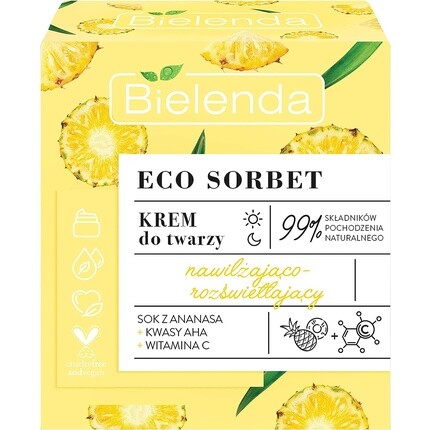 Eco Sorbet Ананасовый крем-увлажняющий крем 50 мл, Bielenda
Eco Sorbet Ананасовый крем-увлажняющий крем 50 мл, Bielenda