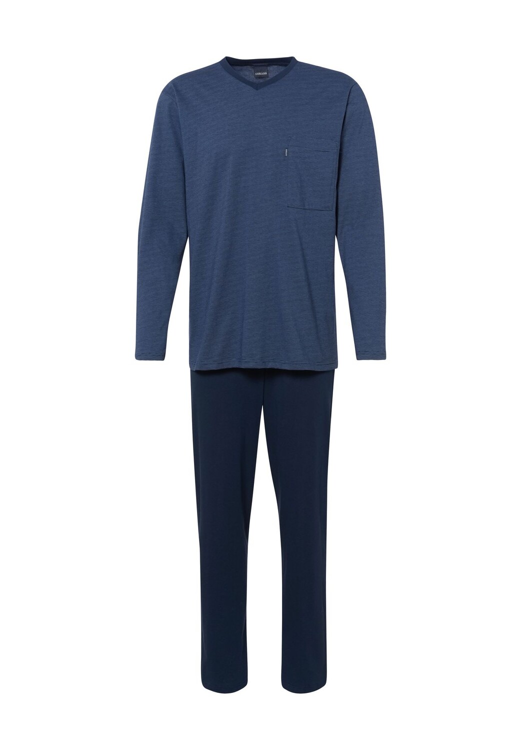 Мужская пижама с v-образным вырезом и нагрудным карманом AMMANN, цвет 22 Dunkelblau
Мужская пижама с v-образным вырезом и нагрудным карманом AMMANN, цвет 22 Dunkelblau