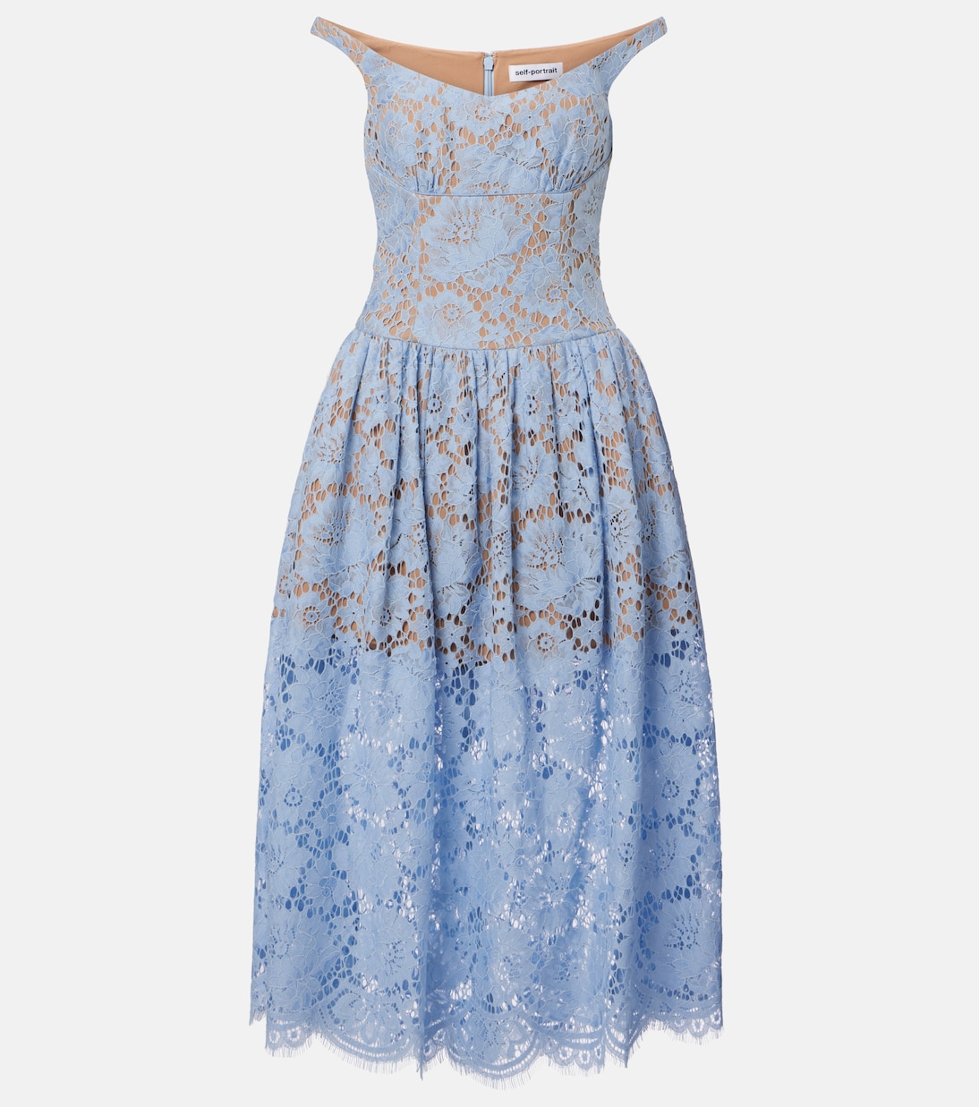 Собранное кружевное платье миди Self-Portrait, синий
Собранное кружевное платье миди Self-Portrait, синий