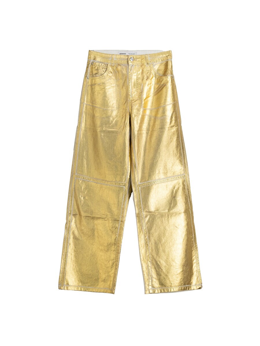 Широкие брюки Bershka, золотой
Широкие брюки Bershka, золотой
