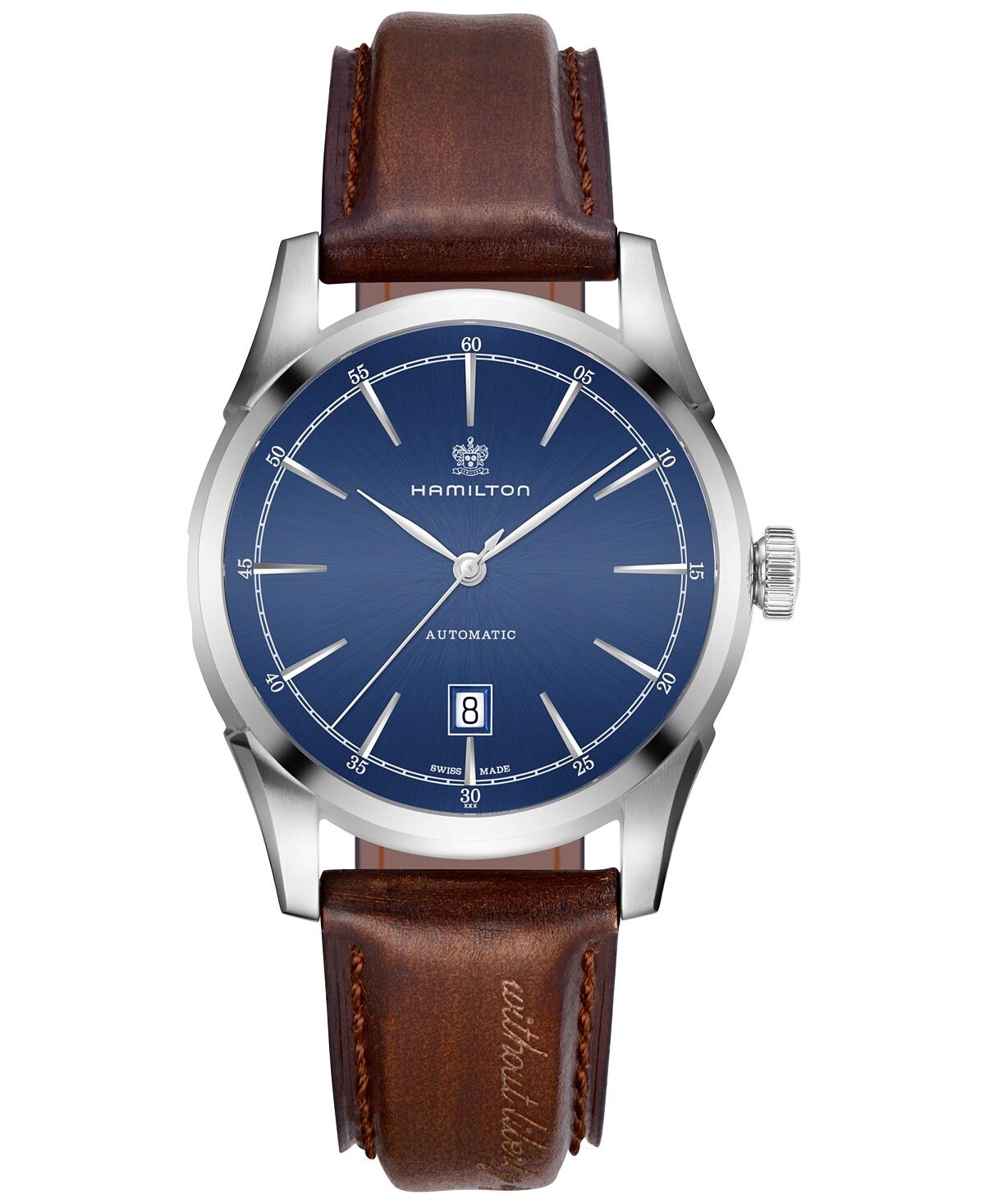 Мужские швейцарские автоматические американские классические часы с коричневым кожаным ремешком, 42 мм Hamilton 
Мужские швейцарские автоматические американские классические часы с коричневым кожаным ремешком, 42 мм Hamilton