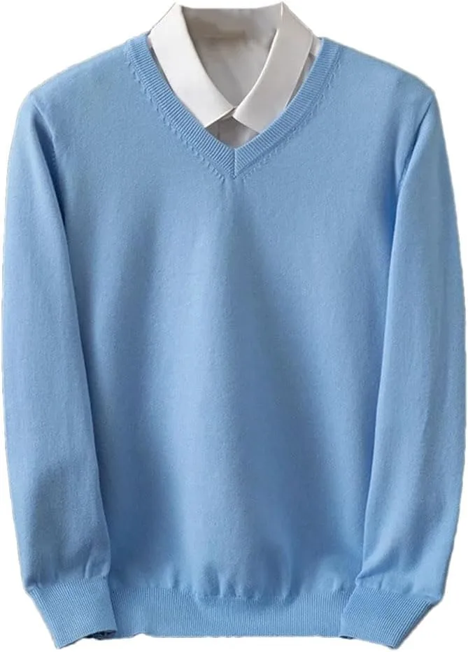 Мужской длинный свитер из шерсти V-образным вырезом
Мужской длинный свитер из шерсти V-образным вырезом