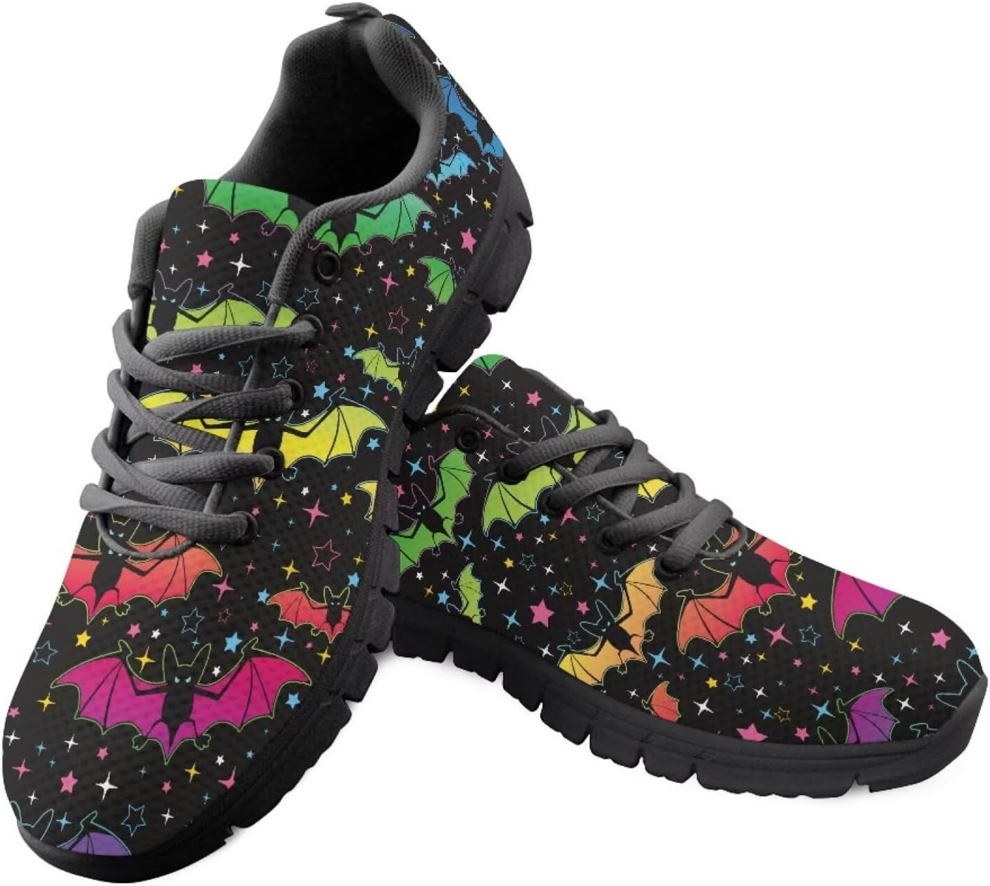 Кроссовки Jeiento на Хэллоуин для мужчин и женщин, спортивные с шнуровкой, сетчатые, дышащие, для бега, тенниса, Rainbow Bats
Кроссовки Jeiento на Хэллоуин для мужчин и женщин, спортивные с шнуровкой, сетчатые, дышащие, для бега, тенниса, Rainbow Bats