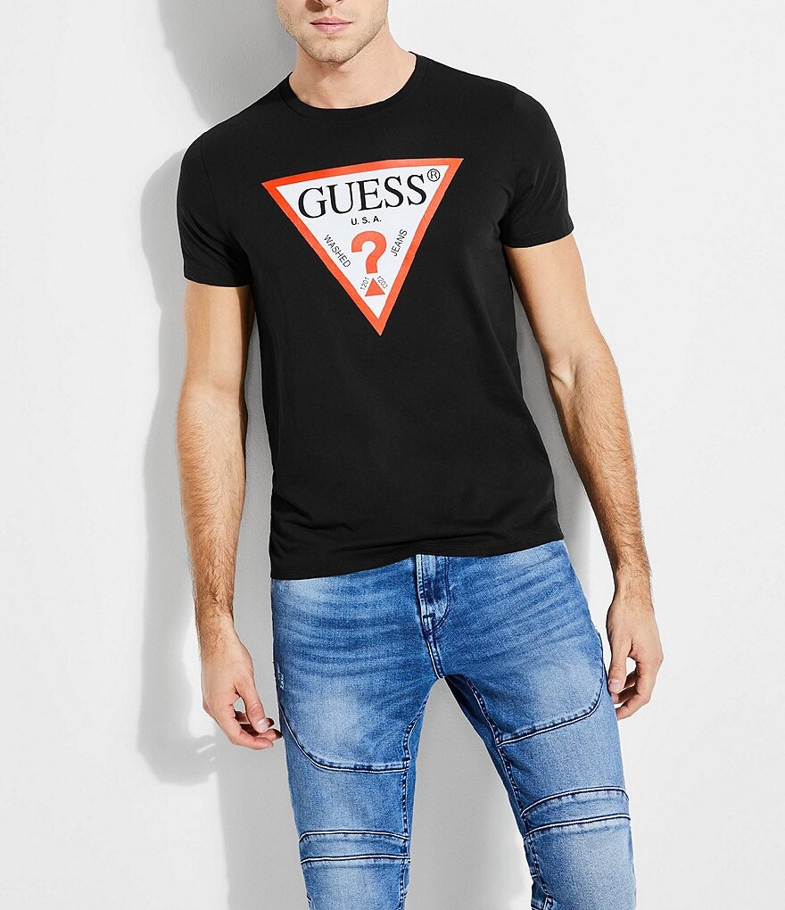 Классическая футболка с треугольным логотипом и графическим рисунком Guess с короткими рукавами, черный
Классическая футболка с треугольным логотипом и графическим рисунком Guess с короткими рукавами, черный