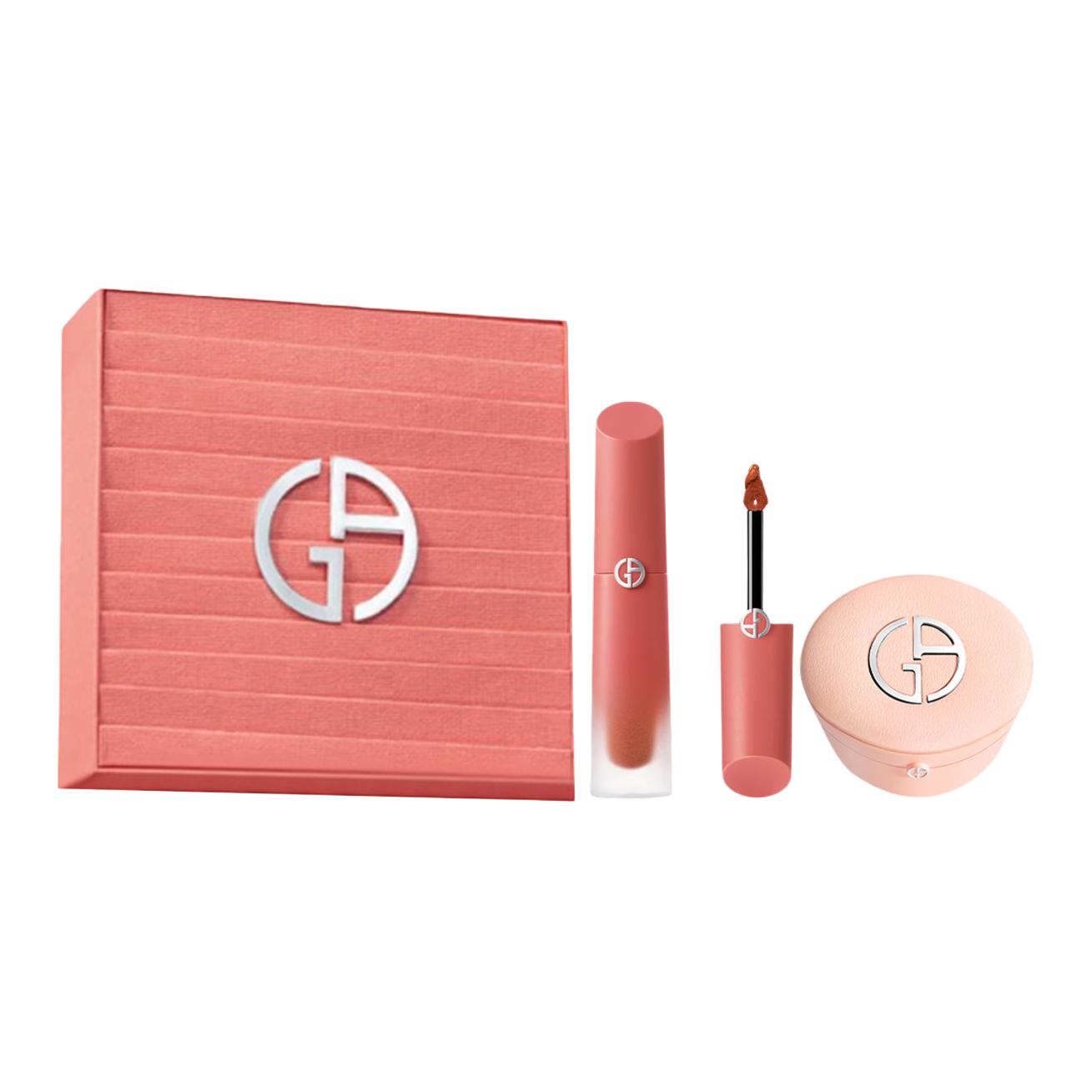 GIORGIO ARMANI AMANI Nude Brown жидкая помада-подушечка набор макияжа для сияющего тона кожи натуральный оттенок 4мл+15г
GIORGIO ARMANI AMANI Nude Brown жидкая помада-подушечка набор макияжа для сияющего тона кожи натуральный оттенок 4мл+15г