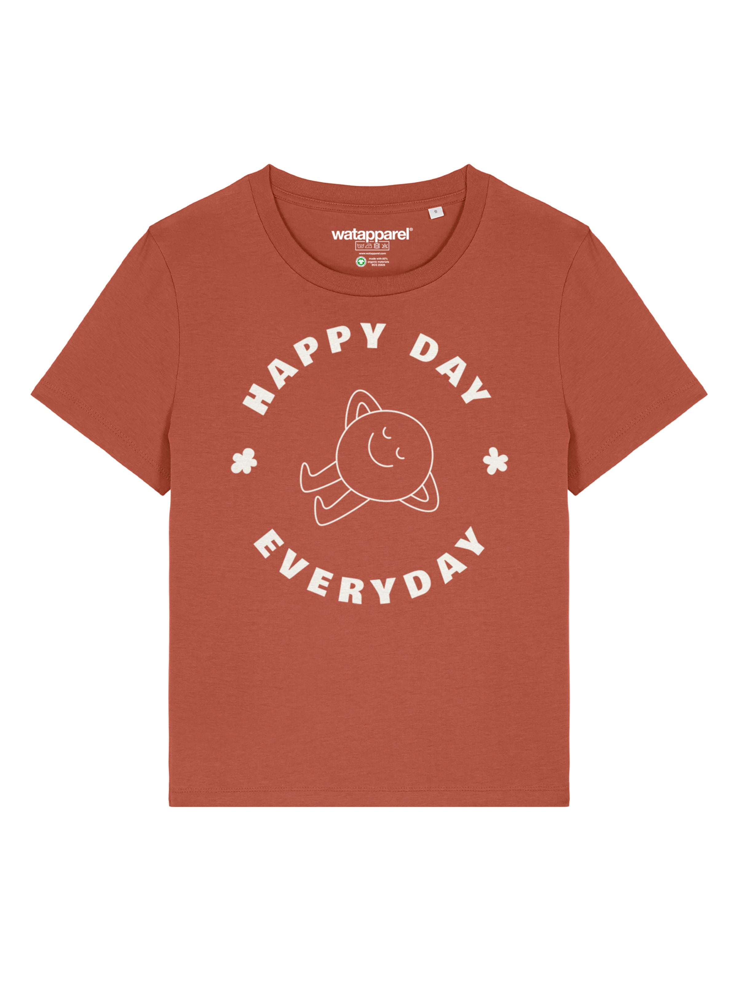 Watapparel Футболка 'Happy Day Everyday' в цвете Rusty Red
Watapparel Футболка 'Happy Day Everyday' в цвете Rusty Red