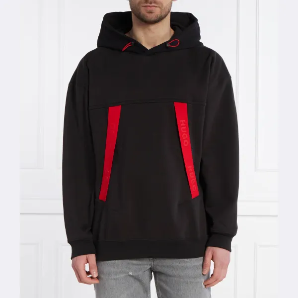 Толстовка оверсайз из детехнико Hugo, черный
Толстовка оверсайз из детехнико Hugo, черный