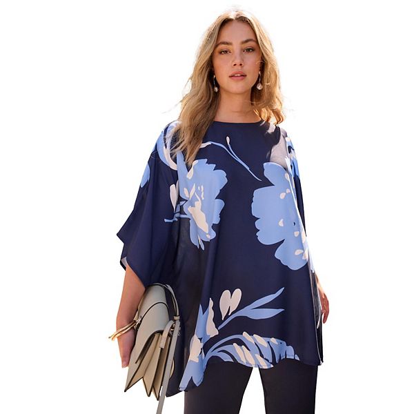 Женский пончо из жоржета plus size Roaman'S, Navy Flow Floral
Женский пончо из жоржета plus size Roaman'S, Navy Flow Floral