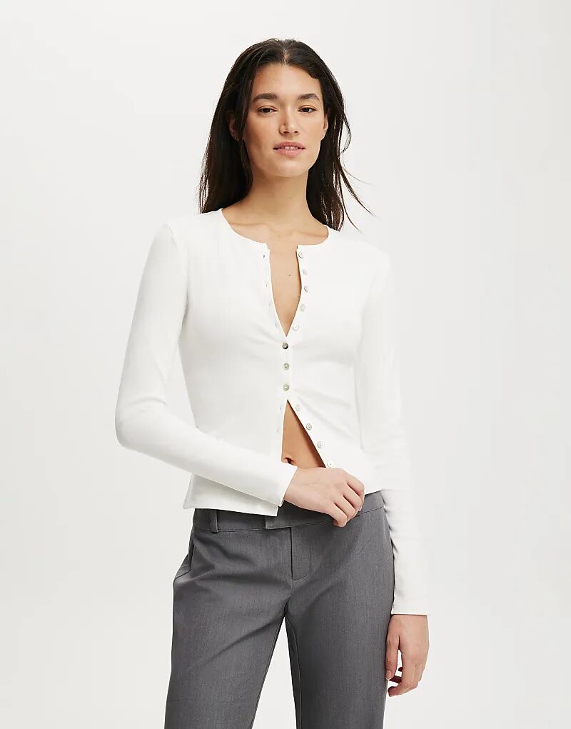 Cotton On Топ Bailey с пуговицами, белый цвет
Cotton On Топ Bailey с пуговицами, белый цвет