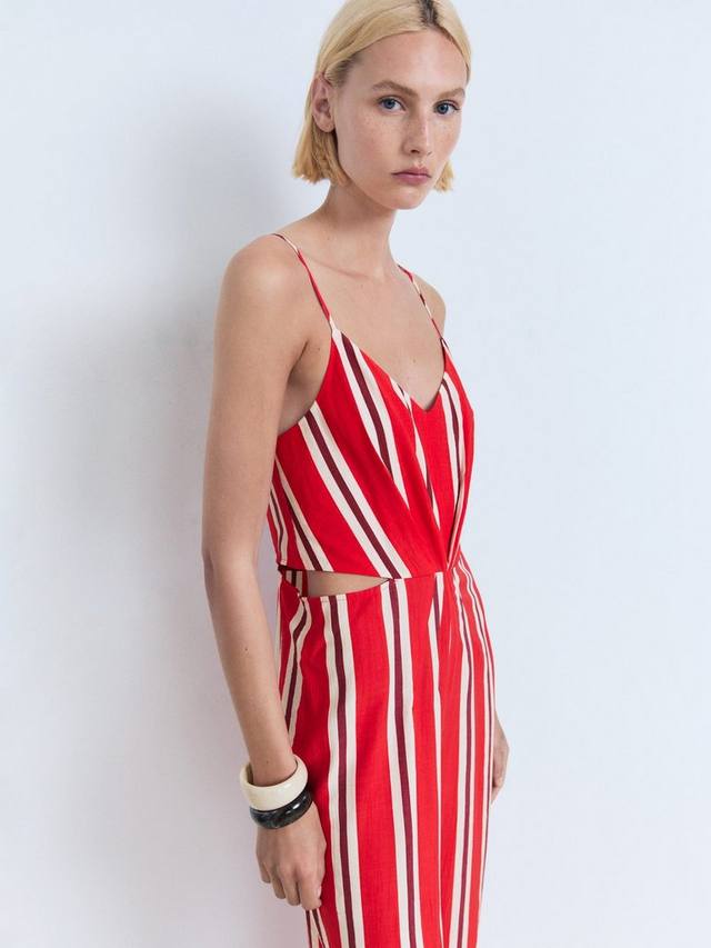 Myko Stripe Cut Out Jumpsuit Mango, Red
Myko Stripe Cut Out Jumpsuit Mango, Red