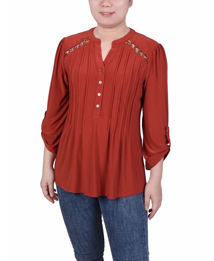 Топ Petite с защипами спереди и цепочкой NY Collection, оранжевый
Топ Petite с защипами спереди и цепочкой NY Collection, оранжевый