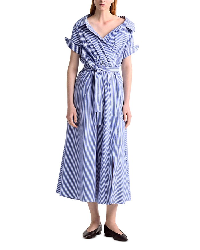 Платье миди Lydia в полоску с завязкой на талии Altuzarra, синий
Платье миди Lydia в полоску с завязкой на талии Altuzarra, синий