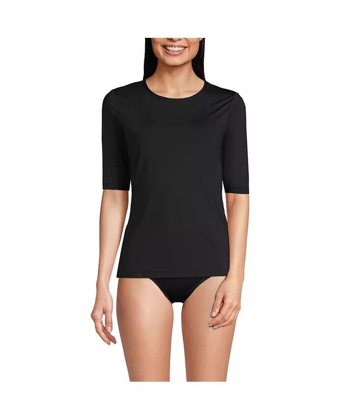 Женский рашгард с длинным рукавом до локтя, свободный, с защитой от ультрафиолета UPF 50 Lands' End, черный
Женский рашгард с длинным рукавом до локтя, свободный, с защитой от ультрафиолета UPF 50 Lands' End, черный