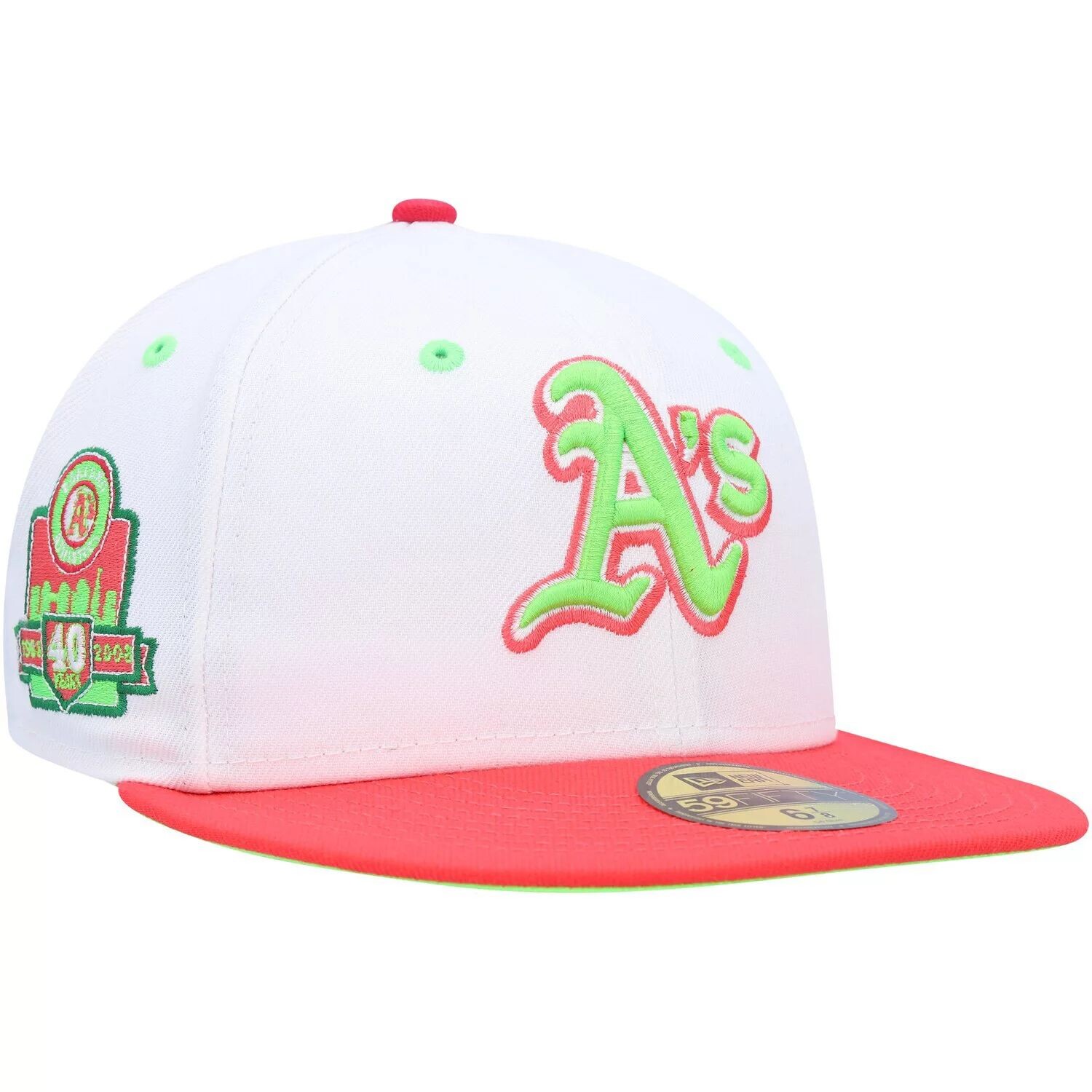 Мужская облегающая шляпа New Era White/Coral Oakland Athletics 40th Anniversary Strawberry Lolli 59FIFTY
Мужская облегающая шляпа New Era White/Coral Oakland Athletics 40th Anniversary Strawberry Lolli 59FIFTY