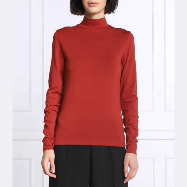 Блузка узкого кроя из эматы Boss, коричневый
Блузка узкого кроя из эматы Boss, коричневый