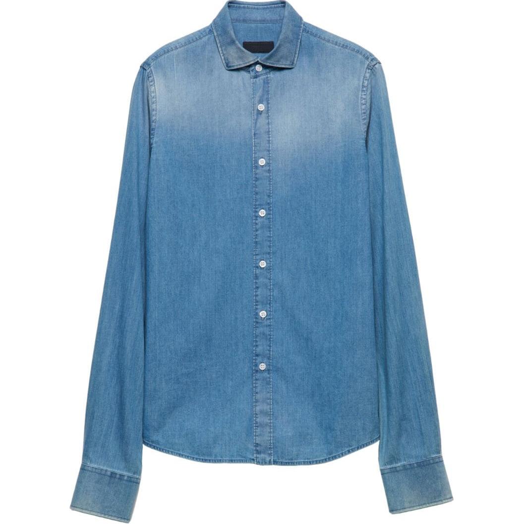 Джинсовая рубашка с треугольным логотипом PRADA, синий
Джинсовая рубашка с треугольным логотипом PRADA, синий