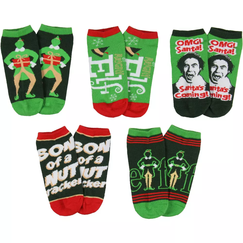 Носки женские Elf Buddy The Elf Character Catchphrases 5 шт. в упаковке, носки до щиколотки, разноцветные
Носки женские Elf Buddy The Elf Character Catchphrases 5 шт. в упаковке, носки до щиколотки, разноцветные