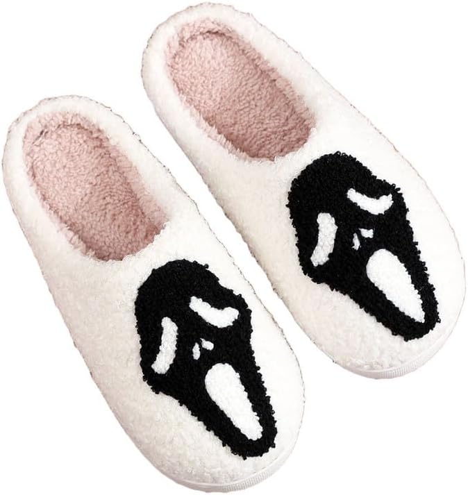 Тапочки JadeRich на Хэллоуин для женщин и мужчин, уютные плюшевые домашние тапочки, смешной дизайн с черепом и привидением, для дома и улицы, белый
Тапочки JadeRich на Хэллоуин для женщин и мужчин, уютные плюшевые домашние тапочки, смешной дизайн с черепом и привидением, для дома и улицы, белый