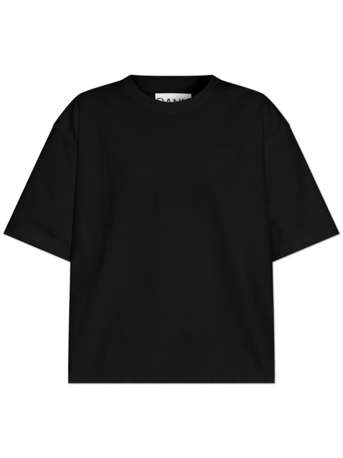 Футболка GANNI с завязкой, черный 
Футболка GANNI с завязкой, черный