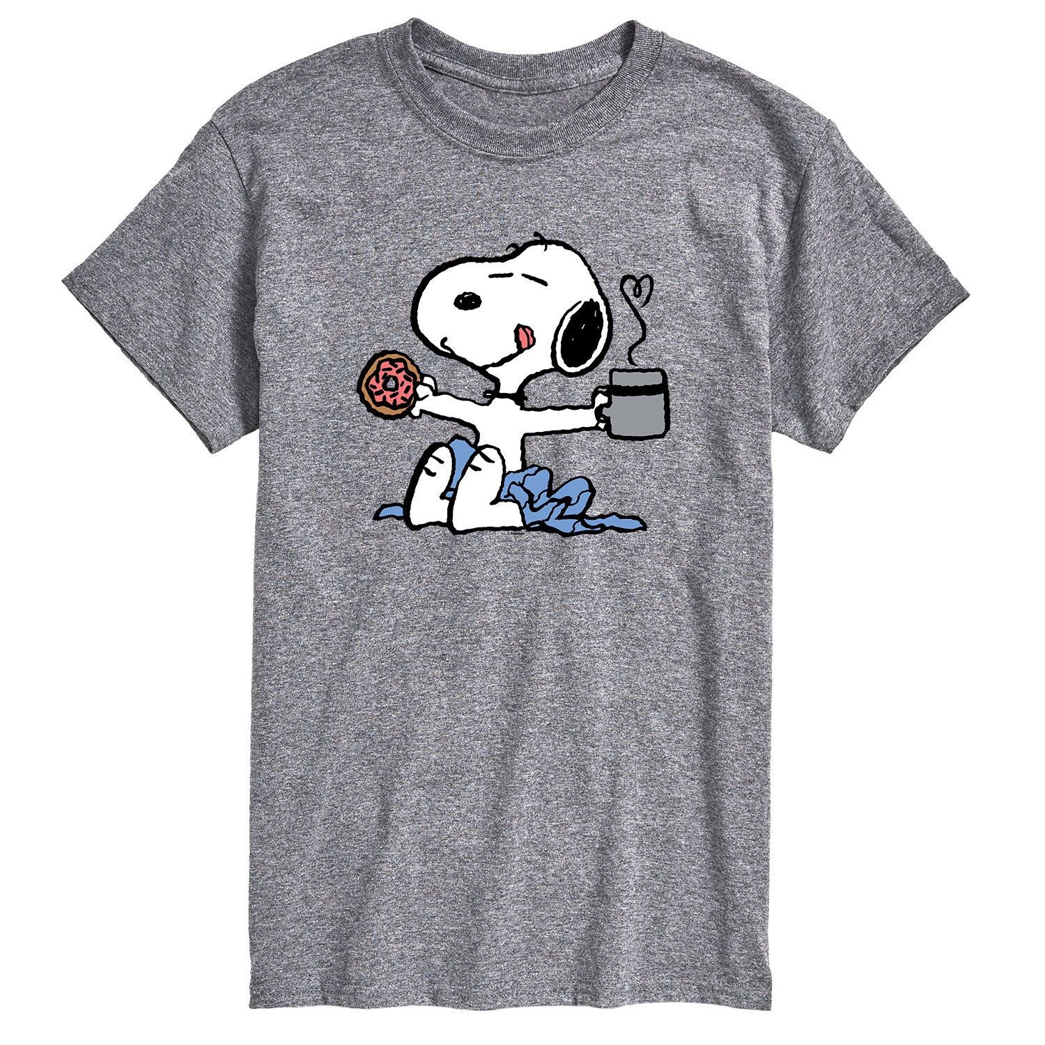 Мужская футболка Snoopy с арахисовым пончиком и кофе Licensed Character 
Мужская футболка Snoopy с арахисовым пончиком и кофе Licensed Character