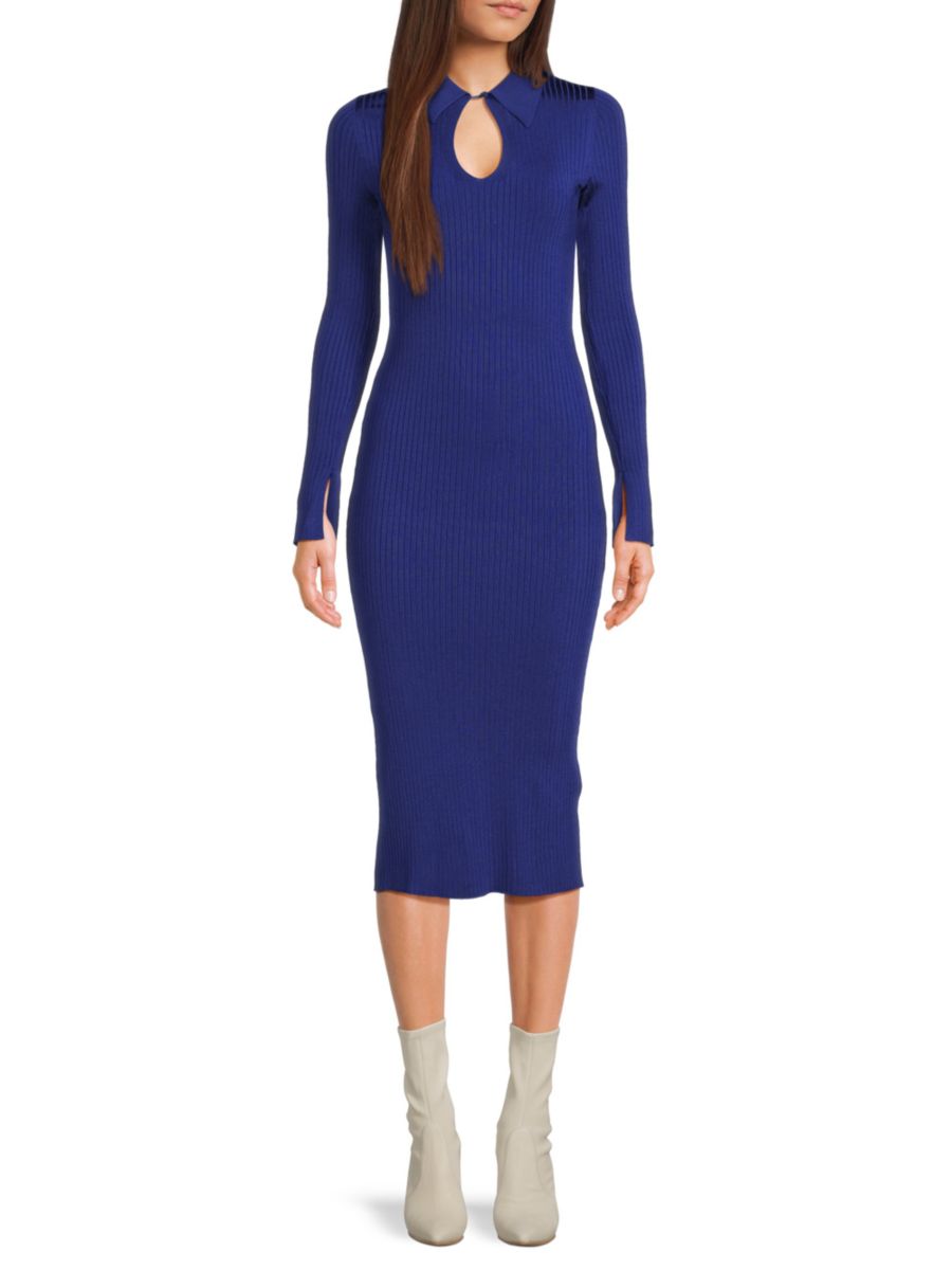 Платье миди в рубчик с вырезом-замочной скважиной Reiss, синий
Платье миди в рубчик с вырезом-замочной скважиной Reiss, синий