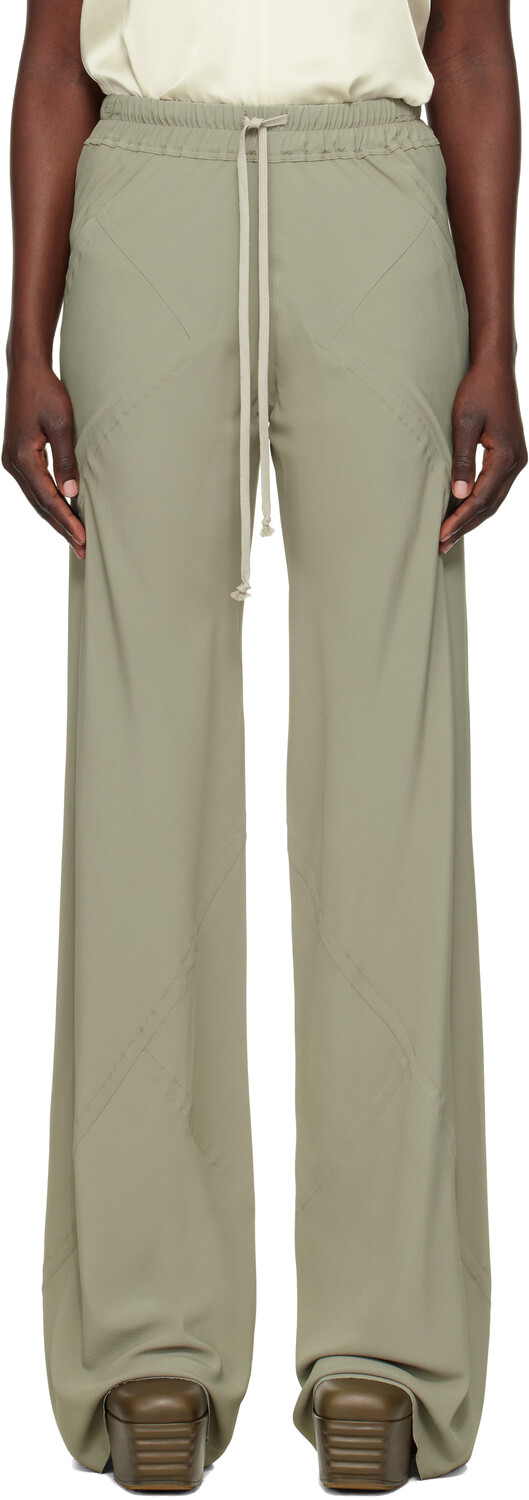 Зеленые брюки Hollywood с косой талией и завязками Rick Owens
Зеленые брюки Hollywood с косой талией и завязками Rick Owens
