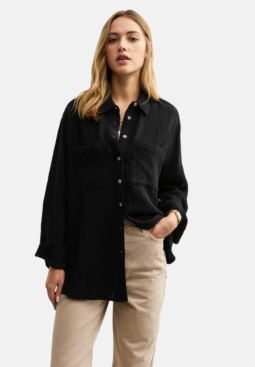 Блузка на пуговицах CRINKLED TEXTURE New Look, черный
Блузка на пуговицах CRINKLED TEXTURE New Look, черный