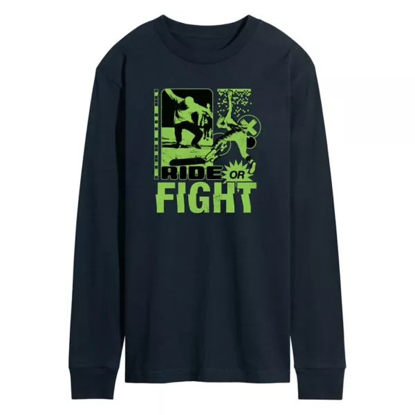 Мужская ретро-футболка с длинным рукавом и принтом скейтбординга Ride or Fight Licensed Character, синий
Мужская ретро-футболка с длинным рукавом и принтом скейтбординга Ride or Fight Licensed Character, синий