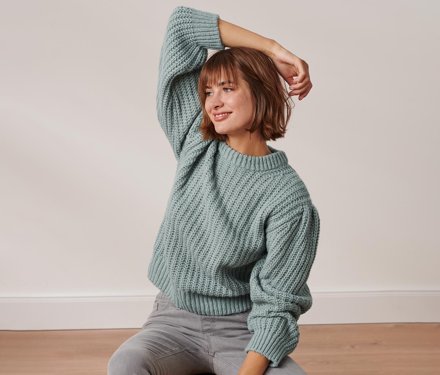 Свитер крупной вязки из шерсти Tchibo, дымчатый синий
Свитер крупной вязки из шерсти Tchibo, дымчатый синий