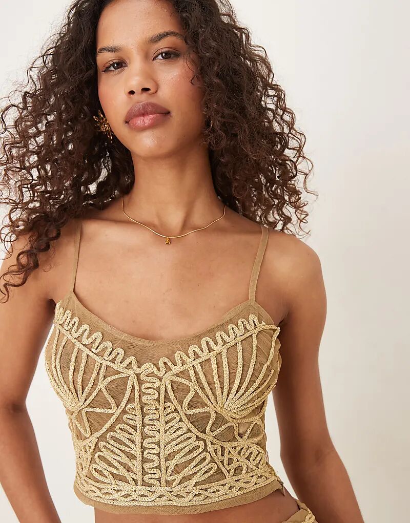 Топ-комбинация ASOS DESIGN с отделкой золотой нитью
Топ-комбинация ASOS DESIGN с отделкой золотой нитью