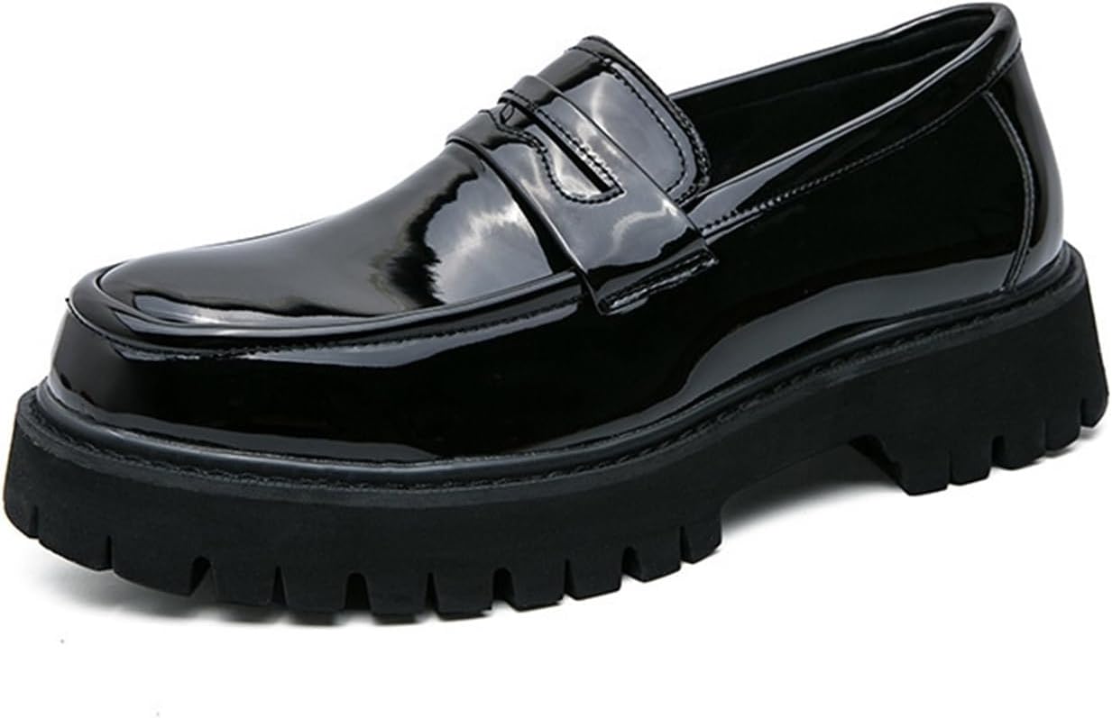 Мужские кожаные лоферы на платформе с толстой подошвой и слипонами, классический округлый носок, подошва с рифлением, деловые и повседневные туфли Dmgyck, черный
Мужские кожаные лоферы на платформе с толстой подошвой и слипонами, классический округлый носок, подошва с рифлением, деловые и повседневные туфли Dmgyck, черный