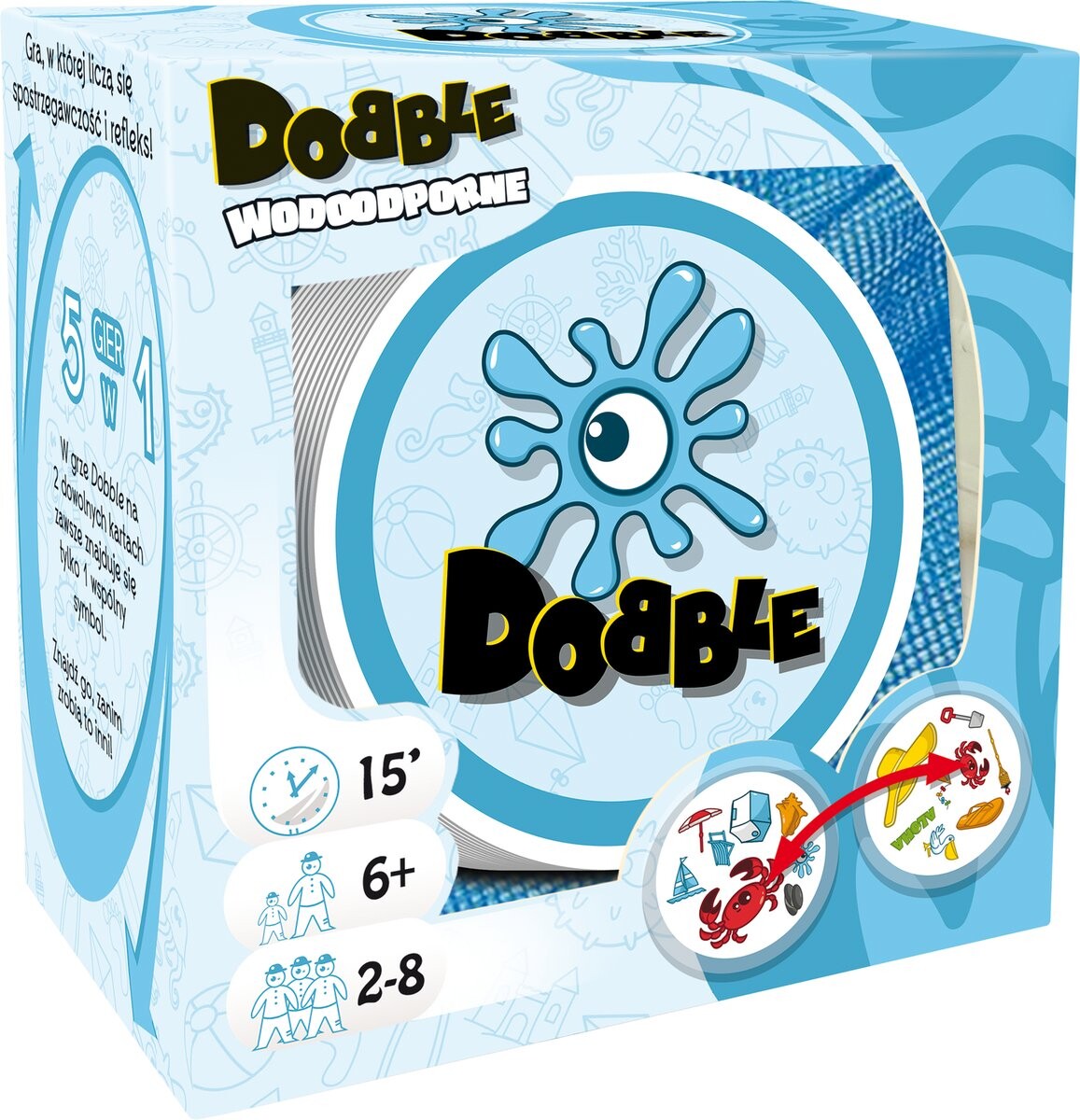 Dobble Водонепроницаемый, семейная игра, Rebel
Dobble Водонепроницаемый, семейная игра, Rebel