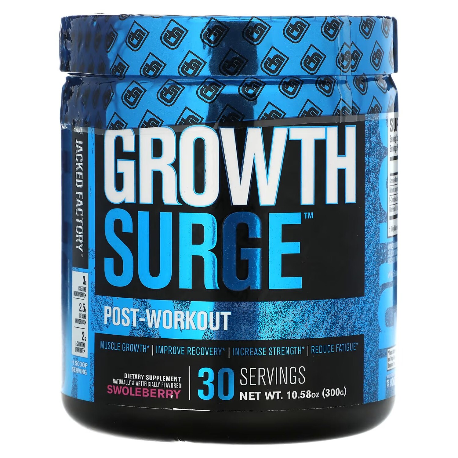 Growth Surge, после тренировки, Swoleberry, 10,58 унций (300 г) Jacked Factory
Growth Surge, после тренировки, Swoleberry, 10,58 унций (300 г) Jacked Factory