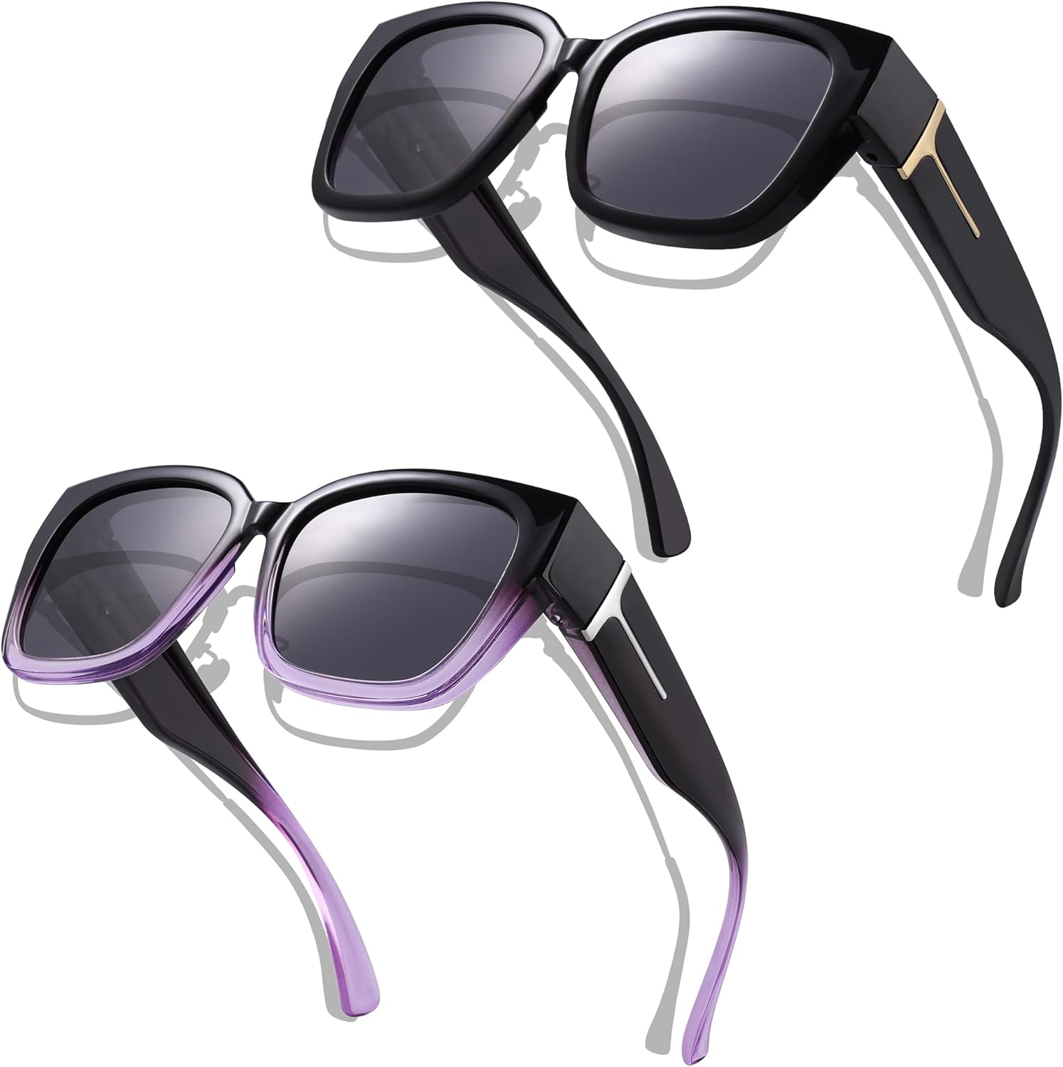 Комплект из 2 поляризованных солнцезащитных очков KesaPlan для женщин и мужчин, большие квадратные очки с обтекаемой формой и защитой от УФ-излучения, A1 Black/Grey+ Gradient Purple/Grey
Комплект из 2 поляризованных солнцезащитных очков KesaPlan для женщин и мужчин, большие квадратные очки с обтекаемой формой и защитой от УФ-излучения, A1 Black/Grey+ Gradient Purple/Grey