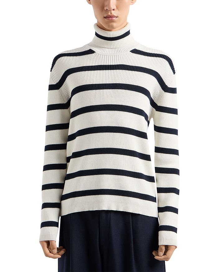 Полосатый ребристый водолазный свитер Emporio Armani, мультиколор
Полосатый ребристый водолазный свитер Emporio Armani, мультиколор