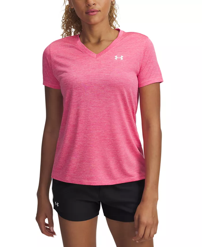 Женский топ Twist Tech с V-образным вырезом и короткими рукавами Under Armour, розовый
Женский топ Twist Tech с V-образным вырезом и короткими рукавами Under Armour, розовый