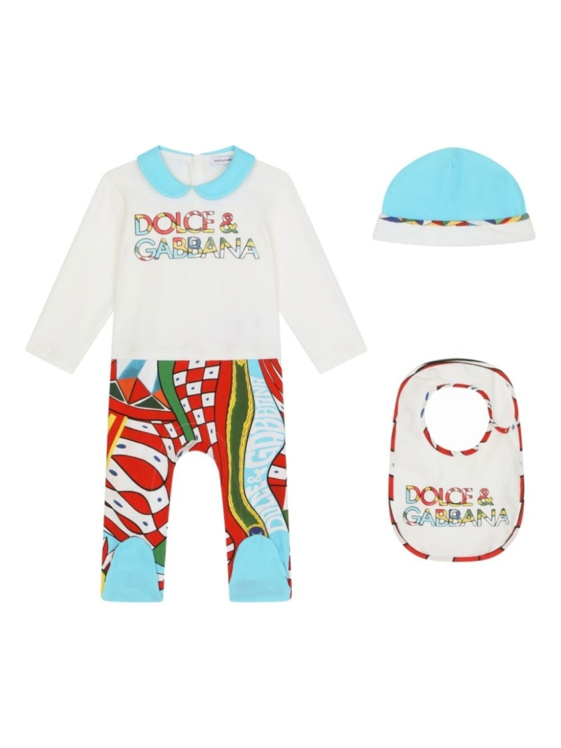 Dolce & Gabbana "комплект из комбинезона, шапки и нагрудника с принтом Carretto", белый
Dolce & Gabbana "комплект из комбинезона, шапки и нагрудника с принтом Carretto", белый
