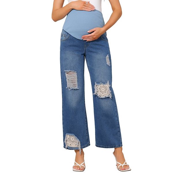 Женские джинсы для беременных с рваными деталями, кружевными аппликациями и поддержкой живота Inspire Chic, Blue
Женские джинсы для беременных с рваными деталями, кружевными аппликациями и поддержкой живота Inspire Chic, Blue