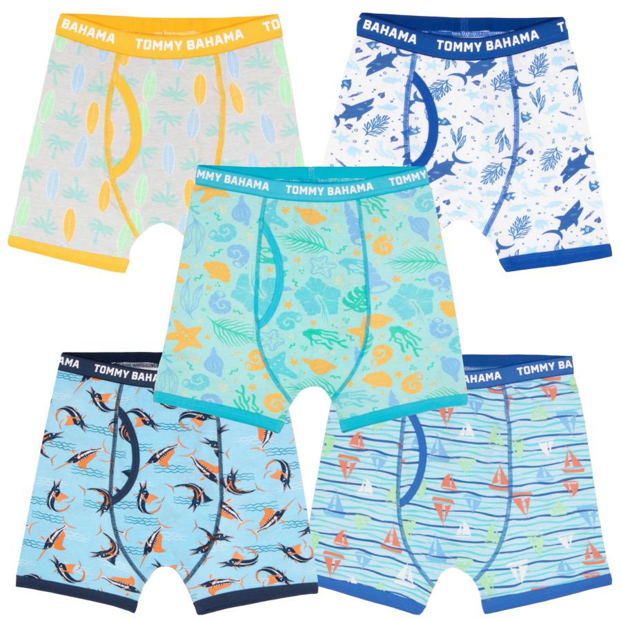 Комплект из 5 хлопковых боксерских трусов для мальчиков Tommy Bahama, Blue/orange
Комплект из 5 хлопковых боксерских трусов для мальчиков Tommy Bahama, Blue/orange