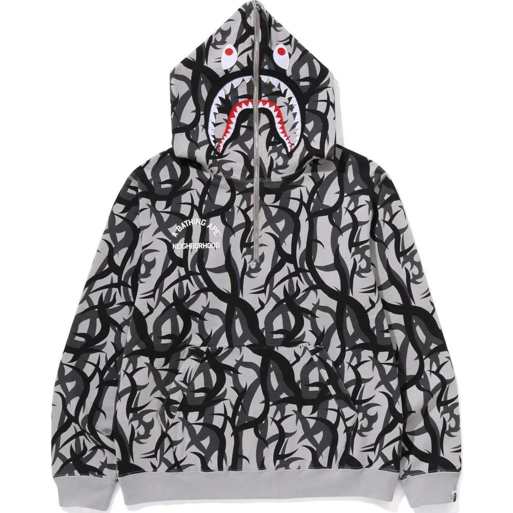 Bape Trial Camo Two Face полу-молния худи A BATHING APE, серый
Bape Trial Camo Two Face полу-молния худи A BATHING APE, серый