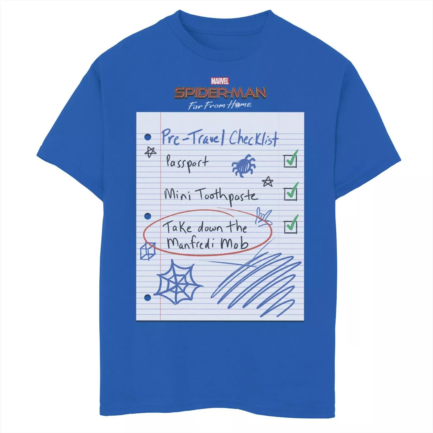 Футболка с рисунком «Список пауков» для мальчиков 8–20 лет «Человек-паук Marvel вдали от дома» Marvel
Футболка с рисунком «Список пауков» для мальчиков 8–20 лет «Человек-паук Marvel вдали от дома» Marvel