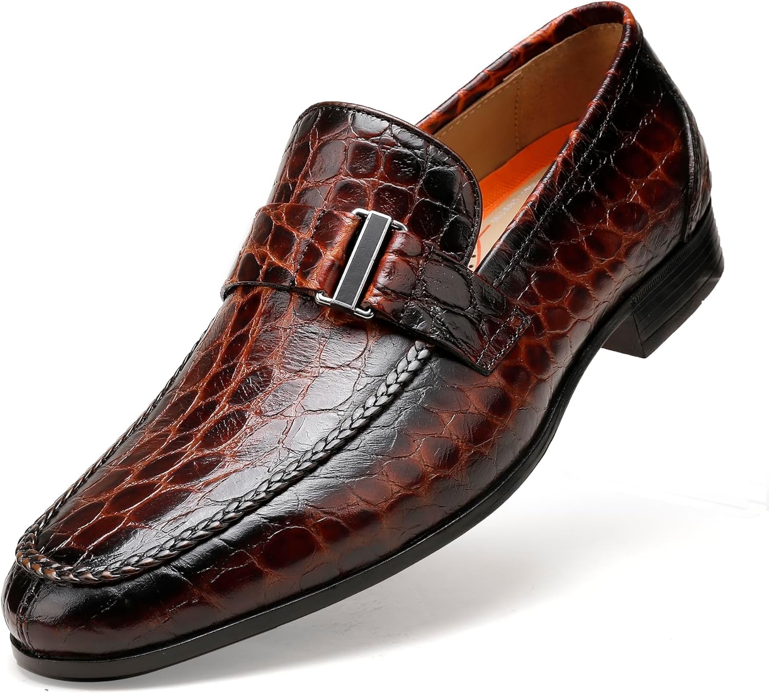 Мужские кожаные пенни-лоферы, туфли с тиснением под крокодила, с мягкой подошвой, удобные повседневные и классические лоферы для деловых встреч и свадеб Generic, коричневый
Мужские кожаные пенни-лоферы, туфли с тиснением под крокодила, с мягкой подошвой, удобные повседневные и классические лоферы для деловых встреч и свадеб Generic, коричневый