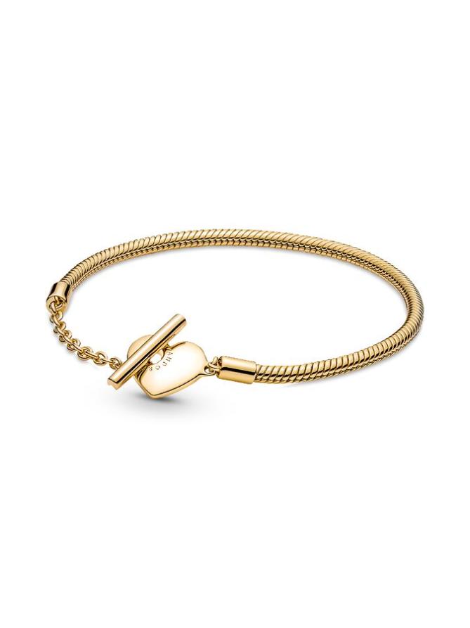 Браслет Pandora Moments Heart T-Bar Snake Chain Bracelet, золото
Браслет Pandora Moments Heart T-Bar Snake Chain Bracelet, золото
