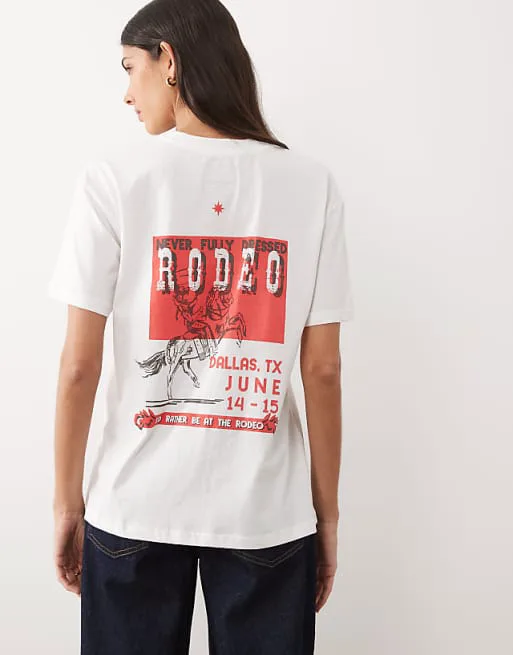 Never Fully Dressed rodeo print t-shirt in white, Белый, Never Fully Dressed rodeo print t-shirt in white
Never Fully Dressed rodeo print t-shirt in white, Белый, Never Fully Dressed rodeo print t-shirt in white