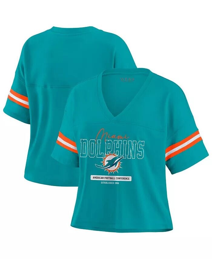 Женская футболка Aqua Miami Dolphins Color Block с V-образным вырезом и свободным кроем WEAR by Erin Andrews
Женская футболка Aqua Miami Dolphins Color Block с V-образным вырезом и свободным кроем WEAR by Erin Andrews